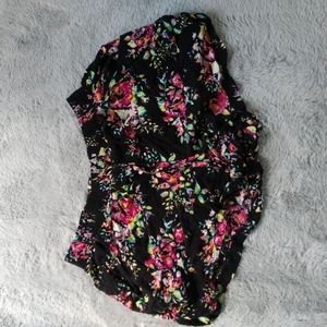 Black Floral Shorts